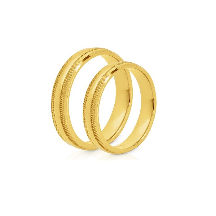 Pair of gold wedding rings 3,50mm 20-23
